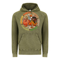 Vintage Olive Bonfires flannels smores campfires pumpkin Vintage Hoodie - NancyCooperArtShop