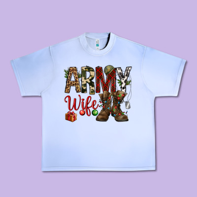 Christmas Army Wife Urban Heavy Tee Designed By Nancycooperartshop