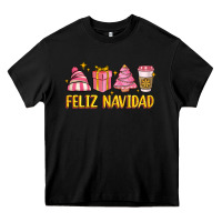 Black feliz navidad Heavy Core Tee - MaliasSmallBusiness