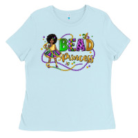 Baby Blue bead princess mardi gras Ladies Tee - LillyAllenDesigns