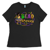 Black bead princess mardi gras Ladies Tee - LillyAllenDesigns