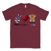 Burgundy Peace Love Veteran Classic Tee - Bettercallsaul