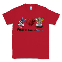 Red Peace Love Veteran Classic Tee - Bettercallsaul