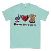 Seafoam Peace Love Veteran Classic Tee - Bettercallsaul