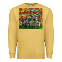 Antique Gold Western Cute Hampshire Sheep Family Premium Sweatshirt - LillyAllenDesigns