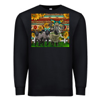 Black Western Cute Hampshire Sheep Family Premium Sweatshirt - LillyAllenDesigns
