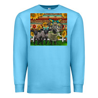 Ocean Blue Western Cute Hampshire Sheep Family Premium Sweatshirt - LillyAllenDesigns