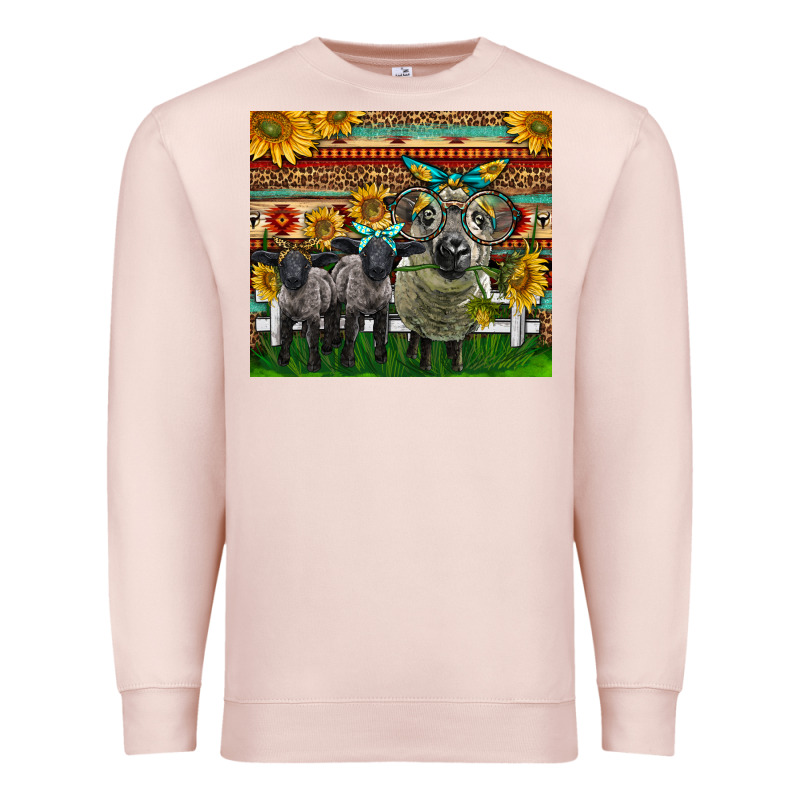 Western Cute Hampshire Sheep Family Premium Sweatshirt by LillyAllenDesigns | Teevron