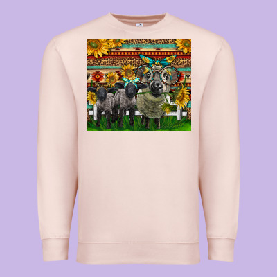 Western Cute Hampshire Sheep Family Premium Sweatshirt Designed By Lillyallendesigns
