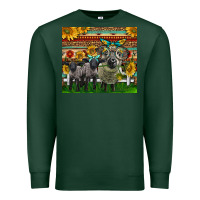 Sports Green Western Cute Hampshire Sheep Family Premium Sweatshirt - LillyAllenDesigns