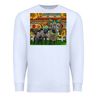 White Western Cute Hampshire Sheep Family Premium Sweatshirt - LillyAllenDesigns
