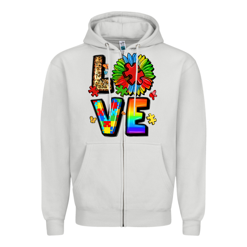 Autism Love Zipper Hoodie by LillyAllenDesigns | Teevron
