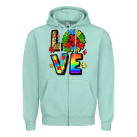 Seafoam autism love Zipper Hoodie - LillyAllenDesigns