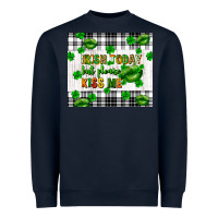 Navy Irish today but please kiss me st. patricks day Heavyweight Sweatshirt - FaDigitalArtStudio