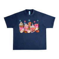 Navy Pink gingerbread coffee cups Urban Heavy Tee - texasbilliewilder