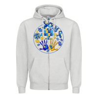 Dove Grey World Down Syndrome Day Zipper Hoodie - CowhideDigitalArt