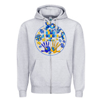 Heather Grey World Down Syndrome Day Zipper Hoodie - CowhideDigitalArt
