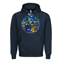 Navy World Down Syndrome Day Zipper Hoodie - CowhideDigitalArt