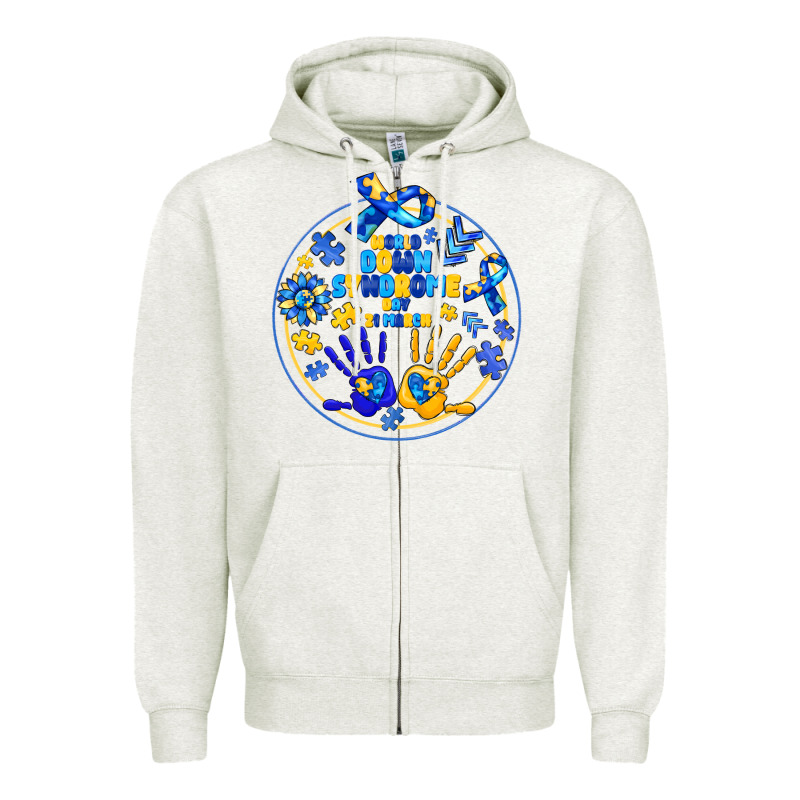 World Down Syndrome Day Zipper Hoodie by CowhideDigitalArt | Teevron