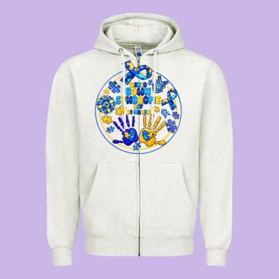 World Down Syndrome Day Zipper Hoodie Designed By Cowhidedigitalart