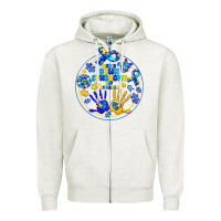 Oatmeal Heather World Down Syndrome Day Zipper Hoodie - CowhideDigitalArt