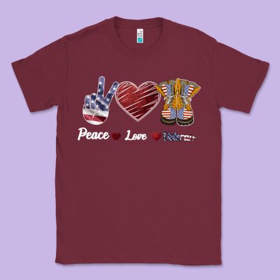 Peace Love Veteran Classic Tee Designed By Bettercallsaul