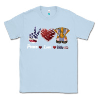 Dusty Blue Peace Love Veteran Classic Tee - Bettercallsaul