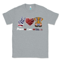 Heather Grey Peace Love Veteran Classic Tee - Bettercallsaul