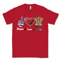 Red Peace Love Veteran Classic Tee - Bettercallsaul