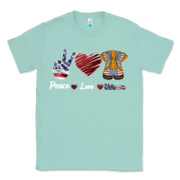 Seafoam Peace Love Veteran Classic Tee - Bettercallsaul