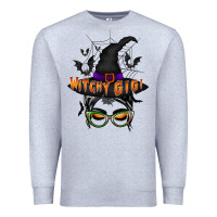 Heather Grey witchy gigi Premium Sweatshirt - RacoonDesign
