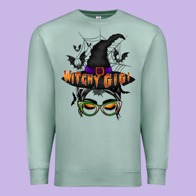 Witchy Gigi Premium Sweatshirt Designed By Racoondesign