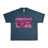 Midnight Navy all i want for christmas is a cure breast cancer Urban Heavy Tee - texasbilliewilder