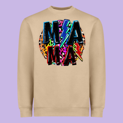 Mama Lightning Bolts Mother's Day Heavyweight Sweatshirt Designed By Fadigitalartstudio