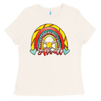 Bone Softball Rainbow Ladies Tee - RanaPortraitStore