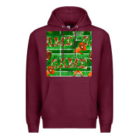Burgundy american football megaphone and game seamless pattern Premium Hoodie - BundleAndBundleShop
