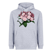 Heather Grey Mountain Laurel Flower Illustrations Heavyweight Hoodie - LillyAllenDesigns