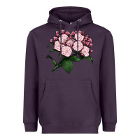 Plum Mountain Laurel Flower Illustrations Heavyweight Hoodie - LillyAllenDesigns