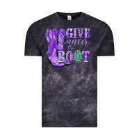 Cloud Black Give Cancer the boot purple ribbon Vintage Tee - NancyCooperArtShop