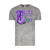 Cloud Rock Give Cancer the boot purple ribbon Vintage Tee - NancyCooperArtShop