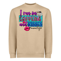 Mushroom I run on caffeine and kisses Heavyweight Sweatshirt - FaDigitalArtStudio