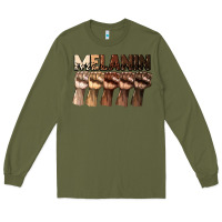 Army Green melanin juneteenth Long Sleeve Tee - CowGirlArtShop
