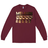 Burgundy melanin juneteenth Long Sleeve Tee - CowGirlArtShop