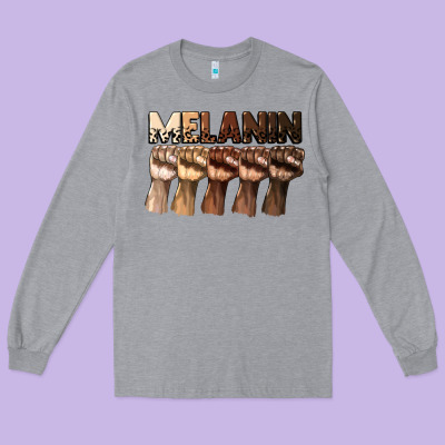 Melanin Juneteenth Long Sleeve Tee Designed By Cowgirlartshop