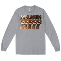 Heather Grey melanin juneteenth Long Sleeve Tee - CowGirlArtShop