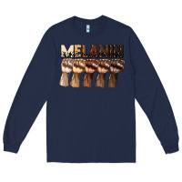 Navy melanin juneteenth Long Sleeve Tee - CowGirlArtShop