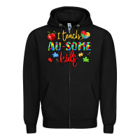 Black i teach au some kids Zipper Hoodie - LillyAllenDesigns
