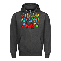 Charcoal Heather i teach au some kids Zipper Hoodie - LillyAllenDesigns