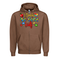 Chestnut i teach au some kids Zipper Hoodie - LillyAllenDesigns