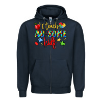 Navy i teach au some kids Zipper Hoodie - LillyAllenDesigns